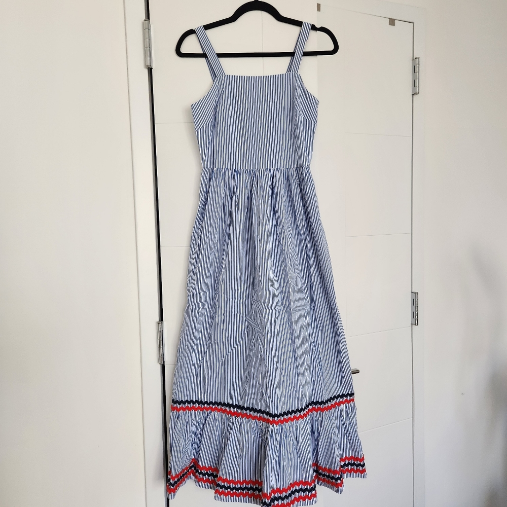 J Crew Striped Midi Dress